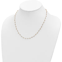 14K Tri-Color Gold 18" Beaded Necklace with Polished Diamond-Cut Beads by 0