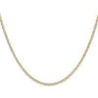 14K Tri-Color Gold 18" Pavé Valentino Chain - 2.0mm Width by Oro Pregiato