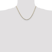 14K Tri-Color Gold 18" Pavé Valentino Chain - 3.2mm Width by Oro Pregiato
