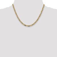 14K Tri-Color Gold 18" Pavé Valentino Open Link Chain - 4.65mm Width by Oro Pregiato