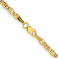14K Tri-color Gold 20" Pavé Open Link Chain Necklace with Lobster Clasp by Oro Pregiato