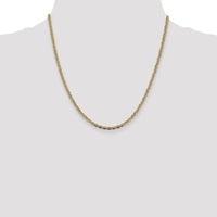 14K Tri-color Gold 20" Pavé Open Link Chain Necklace with Lobster Clasp by Oro Pregiato