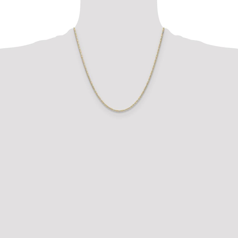 14K Tri-color Gold 20" Pavé Valentino Chain by Oro Pregiato