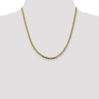 14K Tri-color Gold 20" Pavé Valentino Chain with Lobster Clasp - 3.8mm Width by Oro Pregiato