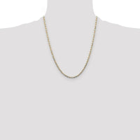 14K Tri-Color Gold 22" Pavé Valentino Chain Necklace - 3.2mm Width by Oro Pregiato