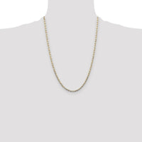 14K Tri-Color Gold 24" Pavé Valentino Chain - 3.2mm Width by Oro Pregiato