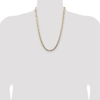14K Tri-color Gold 24" Pave Valentino Chain - 6.1mm Width by Oro Pregiato