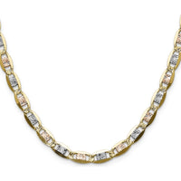 14K Tri-Color Gold 6.1mm Pavé Valentino Chain Necklace - 16 Inches by Oro Pregiato