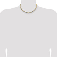14K Tri-Color Gold 6.1mm Pavé Valentino Chain Necklace - 16 Inches by Oro Pregiato