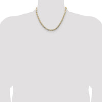 14K Tri-Color Gold 6.1mm Pavé Valentino Chain Necklace - 18 Inches by Oro Pregiato