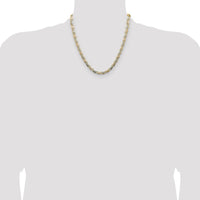 14K Tri-Color Gold 6.1mm Pavé Valentino Chain Necklace - 20 Inches by Oro Pregiato