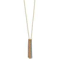 14K Tri-Color Gold Dangle Pendant Necklace with 2" Extender by 0