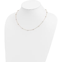 14K Tri-Color Gold Diamond-Cut Beads 18" Station Necklace with Hollow Design by 0