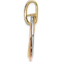 14K Tri-color Gold Diamond Pendant with Intertwined Circles - 0.01 Carat Total Diamond Weight by Monteluci Fine Jewelry