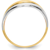 14K Tri-Color Gold Fashion Band Ring with Tapered Domed Design by Oro Pregiato