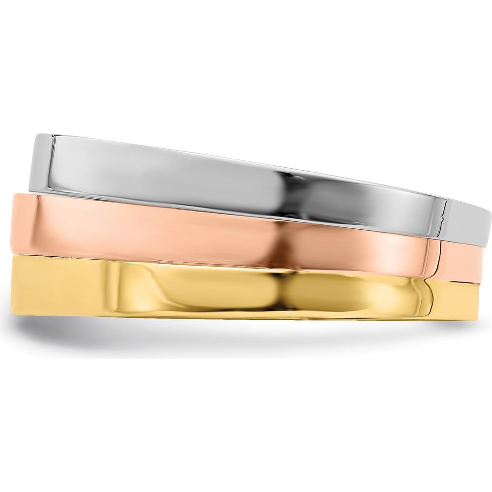 14K Tri-Color Gold Fashion Band with Domed Profile by 0