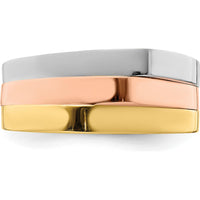 14K Tri-Color Gold Fashion Band with Domed Profile by 0