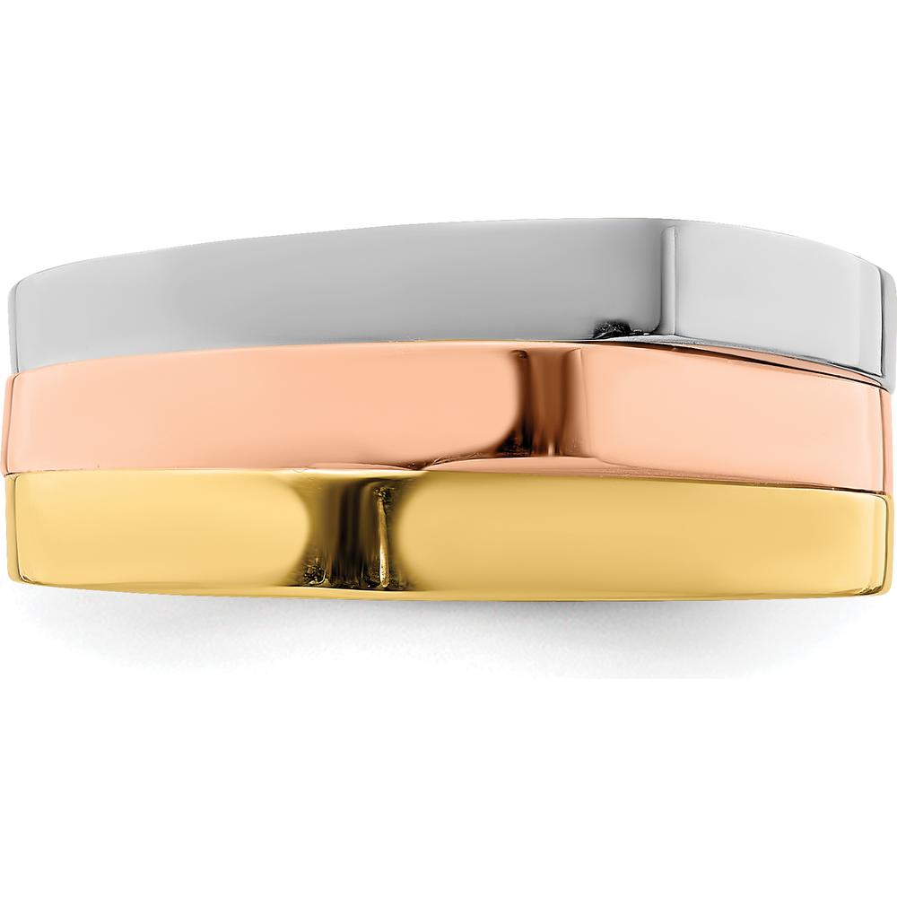 14K Tri-Color Gold Fashion Band with Domed Profile by 0