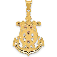 14K Tri-Color Gold Mariner Crucifix Pendant with Polished and Textured Finish - 31mm Length by Oro Pregiato
