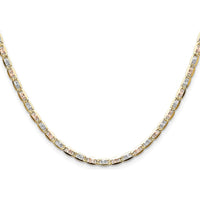 14K Tri-Color Gold Pavé 26" Chain Necklace - 3.2mm Width by Oro Pregiato