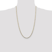 14K Tri-Color Gold Pavé 26" Chain Necklace - 3.2mm Width by Oro Pregiato
