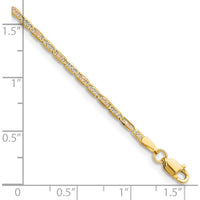14K Tri-Color Gold Pavé Valentino Chain Bracelet - 7 Inches by Oro Pregiato