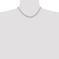 14K Tri-Color Gold Pavé Valentino Chain Necklace - 16 Inch Length by Oro Pregiato