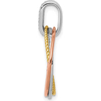 14K Tri-Color Gold Pendant with 83 Round Pave Set Diamonds - 1/6 Carat Total Diamond Weight by Monteluci Fine Jewelry