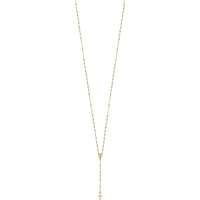 14K Tri-color Gold Rosary Necklace with Miraculous Medal and Diamond-cut Beads - 17" Length with 3" Extender by 0