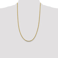 14K Tri-Color Pavé Valentino 26" Link Chain with Lobster Clasp - 2.75mm Width by Oro Pregiato