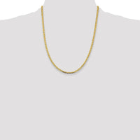 14K Tri-Color Pavé Valentino Link Chain Necklace - 22" 3.8mm by Oro Pregiato