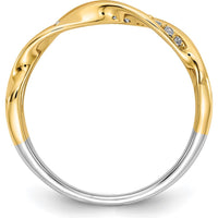 14K Tri-Color Triple Twist Ring with Prong-Set Round Diamonds - 0.16 Carat Total Diamond Weight by 0