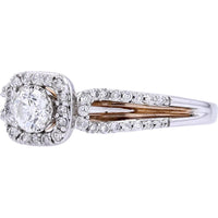 14K Two-Tone 1/4 Carat Diamond Engagement Ring with White & Rose Gold
