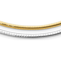 14K Two-Tone 18" Reversible Omega Necklace with Heart Extender 3mm Width by 0