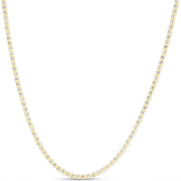 14K Two-Tone 24" Ice Chain with Diamond-Cut Textured Finish - 2.7mm Width by Orozza Fine Jewelry