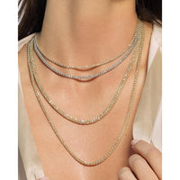 14K Two-Tone 24" Ice Chain with Diamond-Cut Textured Finish - 2.7mm Width by Orozza Fine Jewelry