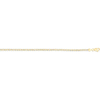 14K Two-Tone 24" Ice Chain with Diamond-Cut Textured Finish - 2.7mm Width by Orozza Fine Jewelry