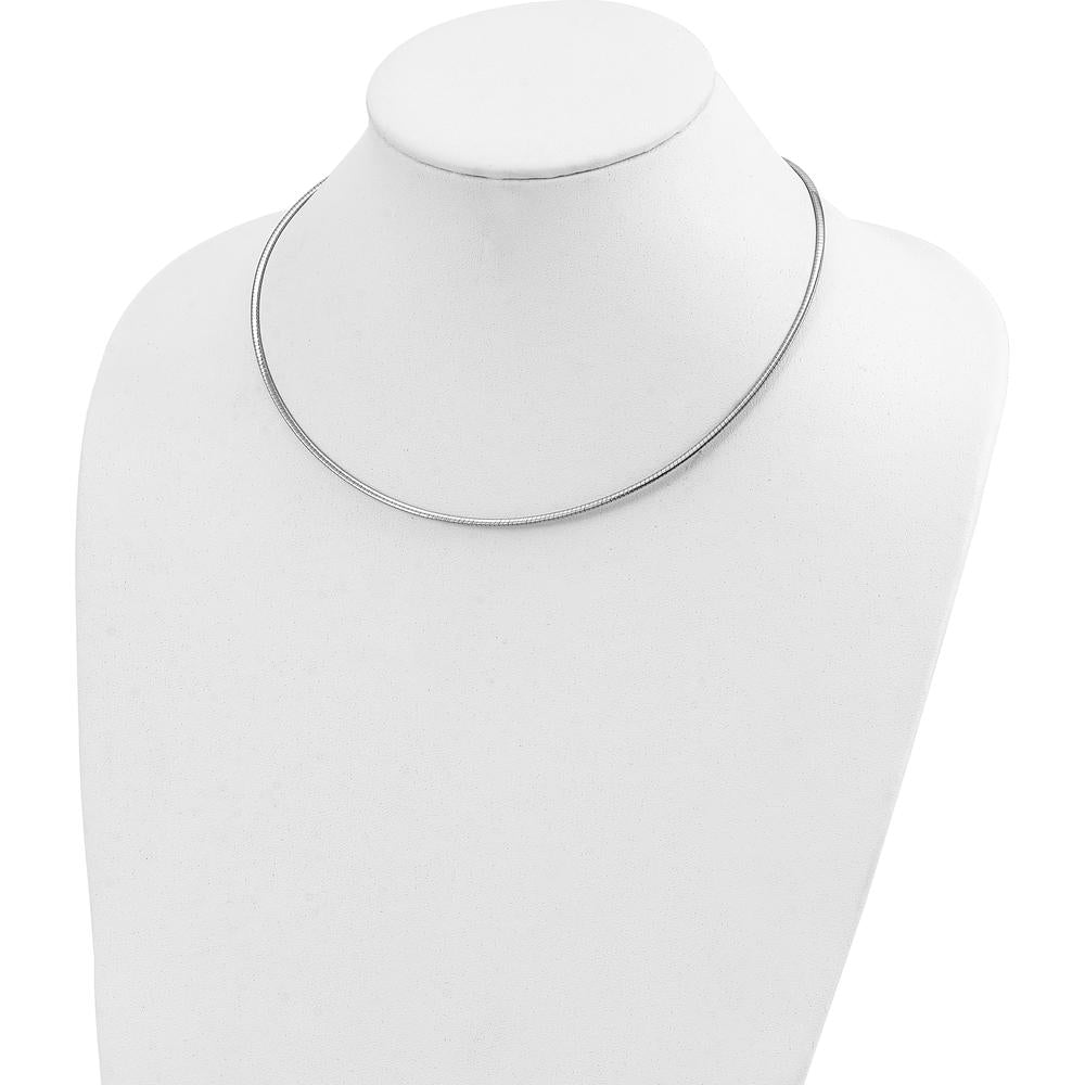 14K Two-Tone 2mm Reversible Omega Necklace with 2-Inch Heart Extender by 0