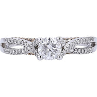 14K Two-Tone 3/4 Carat Diamond Engagement Ring in White & Rose Gold