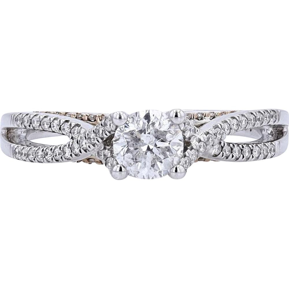 14K Two-Tone 3/4 Carat Diamond Engagement Ring in White & Rose Gold