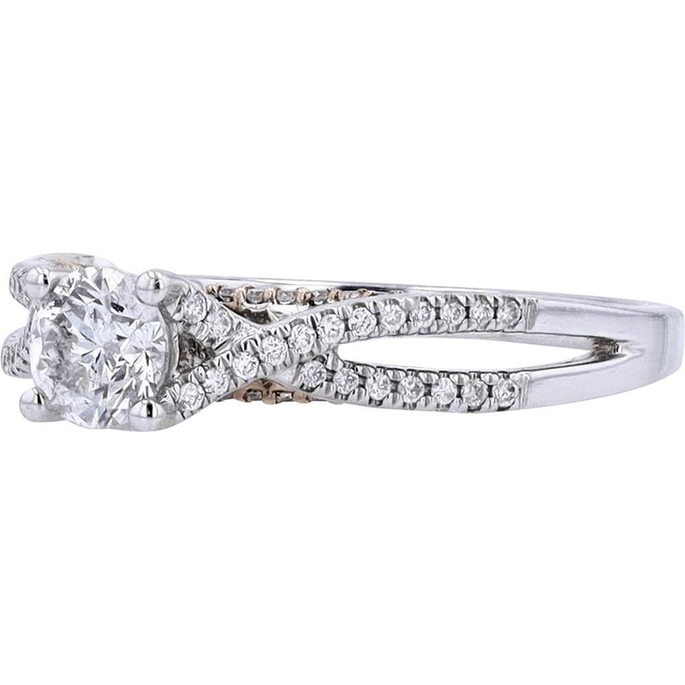 14K Two-Tone 3/4 Carat Diamond Engagement Ring in White & Rose Gold
