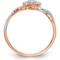 14K Two-Tone 3-Stone Diamond Twist Ring - 0.12 Carat Total Diamond Weight by 0