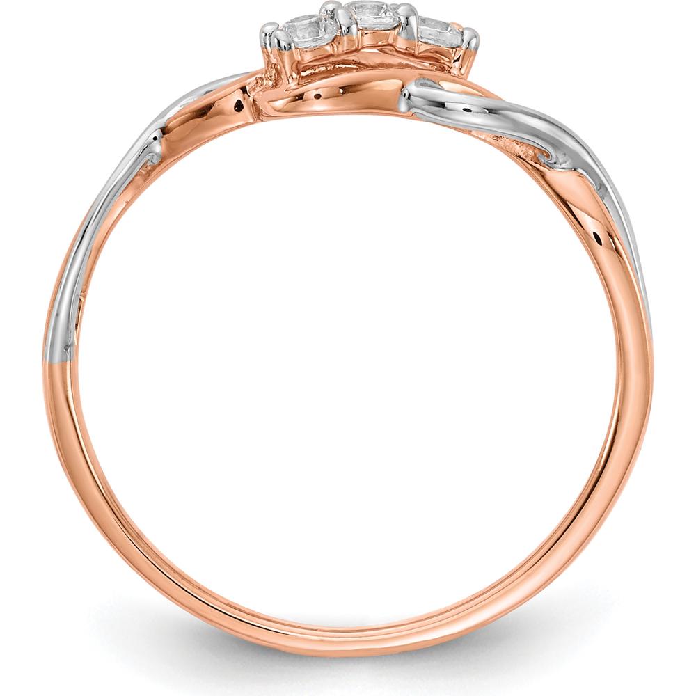 14K Two-Tone 3-Stone Diamond Twist Ring - 0.12 Carat Total Diamond Weight by 0