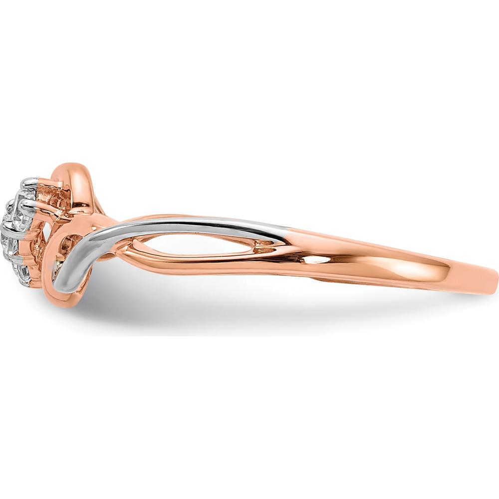 14K Two-Tone 3-Stone Diamond Twist Ring - 0.12 Carat Total Diamond Weight by 0