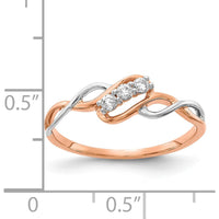 14K Two-Tone 3-Stone Diamond Twist Ring - 0.12 Carat Total Diamond Weight by 0
