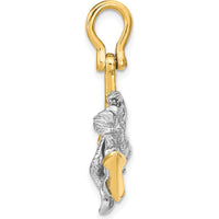 14K Two-Tone 3D Anchor and Mermaid Charm - 31.6mm Length by Oro Pregiato