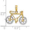 14K Two-Tone 3D Bicycle Charm with Moveable Tires - Gold Pendant by Oro Pregiato