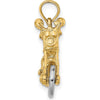 14K Two-Tone 3D Chopper Motorcycle Charm with Moveable Wheels - 16.78mm Length by Oro Pregiato