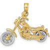 14K Two-Tone 3D Chopper Motorcycle Charm with Moveable Wheels - 16.78mm Length by Oro Pregiato