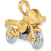 14K Two-Tone 3D Motorcycle Pendant with Moveable Wheels - 15.5mm Length by Oro Pregiato